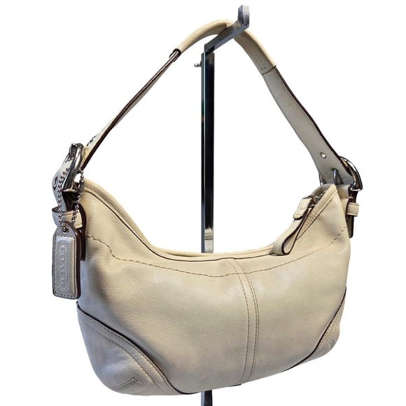 Y2k Coach 9541 Cream Leather Mini Soho Hobo Shoulder Bag Purse 2000s Vtg Bratz